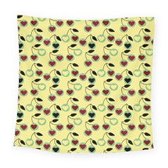 Yellow Heart Cherries Square Tapestry (large)