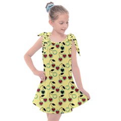 Yellow Heart Cherries Kids  Tie Up Tunic Dress by snowwhitegirl