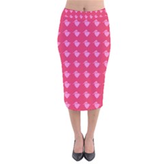 Punk Heart Pink Velvet Midi Pencil Skirt by snowwhitegirl