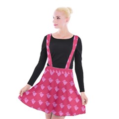 Punk Heart Pink Suspender Skater Skirt by snowwhitegirl