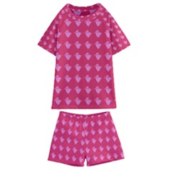 Punk Heart Pink Kids  Swim Tee And Shorts Set by snowwhitegirl