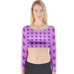 Punk Heart Violet Long Sleeve Crop Top by snowwhitegirl