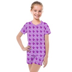 Punk Heart Violet Kids  Mesh Tee And Shorts Set