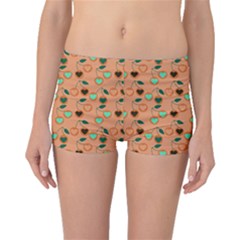 Peach Cherries Boyleg Bikini Bottoms