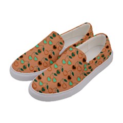 Peach Cherries Women s Canvas Slip Ons by snowwhitegirl