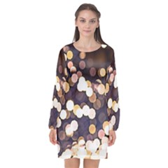 Bright Light Pattern Long Sleeve Chiffon Shift Dress  by FunnyCow