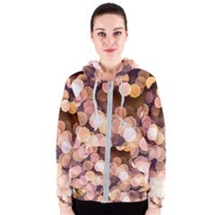 Warm Color Brown Light Pattern Women s Zipper Hoodie by FunnyCow