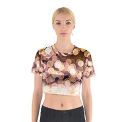 Warm Color Brown Light Pattern Cotton Crop Top by FunnyCow
