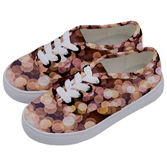Warm Color Brown Light Pattern Kids  Classic Low Top Sneakers by FunnyCow