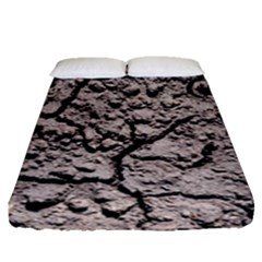 Earth  Dark Soil With Cracks Fitted Sheet (queen Size) by FunnyCow