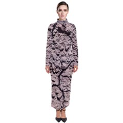 Earth  Dark Soil With Cracks Turtleneck Maxi Dress by FunnyCow