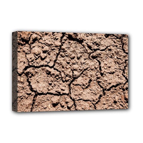 Earth  Light Brown Wet Soil Deluxe Canvas 18  X 12   by FunnyCow
