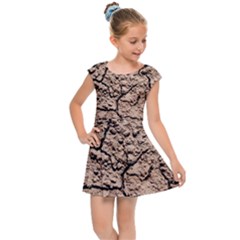 Earth  Light Brown Wet Soil Kids Cap Sleeve Dress by FunnyCow