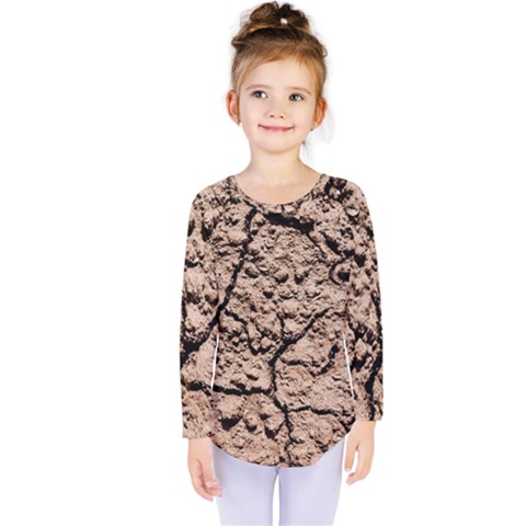 Earth  Light Brown Wet Soil Kids  Long Sleeve Tee by FunnyCow