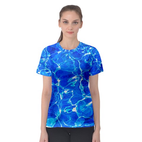 Blue Clear Water Texture Women s Sport Mesh Tee by FunnyCow