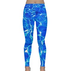Blue Clear Water Texture Classic Yoga Leggings by FunnyCow
