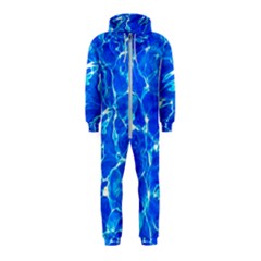 Blue Clear Water Texture Hooded Jumpsuit (kids) by FunnyCow