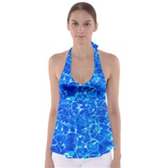 Blue Clear Water Texture Babydoll Tankini Top by FunnyCow