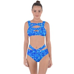 Blue Clear Water Texture Bandaged Up Bikini Set  by FunnyCow