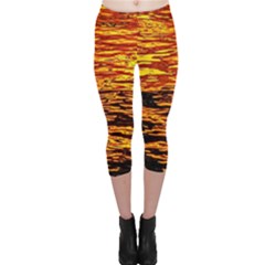 Liquid Gold Capri Leggings  by FunnyCow