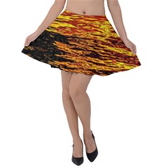 Liquid Gold Velvet Skater Skirt by FunnyCow