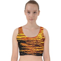 Liquid Gold Velvet Racer Back Crop Top by FunnyCow