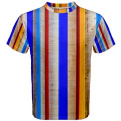 Colorful Wood And Metal Pattern Men s Cotton Tee by FunnyCow