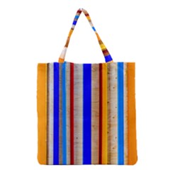 Colorful Wood And Metal Pattern Grocery Tote Bag by FunnyCow