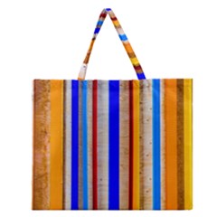 Colorful Wood And Metal Pattern Zipper Large Tote Bag by FunnyCow