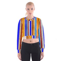 Colorful Wood And Metal Pattern Cropped Sweatshirt by FunnyCow