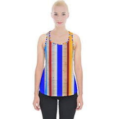 Colorful Wood And Metal Pattern Piece Up Tank Top by FunnyCow