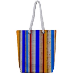 Colorful Wood And Metal Pattern Full Print Rope Handle Tote (small) by FunnyCow