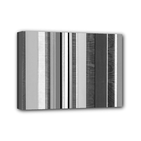 Shades Of Grey Wood And Metal Mini Canvas 7  X 5  by FunnyCow