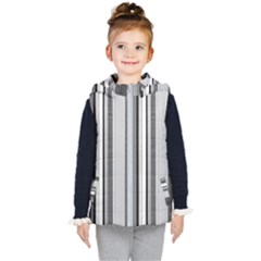 Shades Of Grey Wood And Metal Kid s Hooded Puffer Vest by FunnyCow