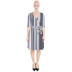 Shades Of Grey Wood And Metal Wrap Up Cocktail Dress by FunnyCow