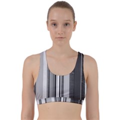 Shades Of Grey Wood And Metal Back Weave Sports Bra by FunnyCow