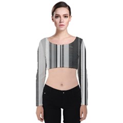 Shades Of Grey Wood And Metal Velvet Crop Top by FunnyCow