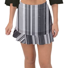 Shades Of Grey Wood And Metal Fishtail Mini Chiffon Skirt by FunnyCow