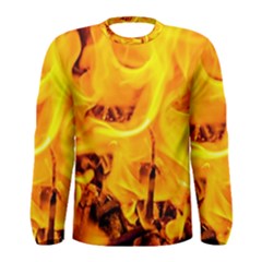 Fire And Flames Men s Long Sleeve Tee by FunnyCow