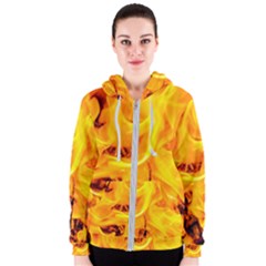 Fire And Flames Women s Zipper Hoodie by FunnyCow