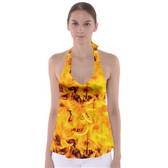 Fire And Flames Babydoll Tankini Top by FunnyCow