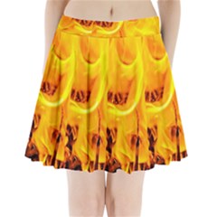 Fire And Flames Pleated Mini Skirt by FunnyCow