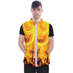 Fire And Flames Men s Puffer Vest by FunnyCow