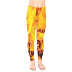 Fire And Flames Kids  Legging by FunnyCow