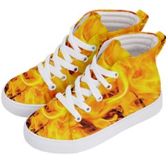 Fire And Flames Kid s Hi-top Skate Sneakers by FunnyCow