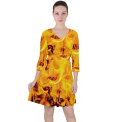 Fire And Flames Ruffle Dress by FunnyCow