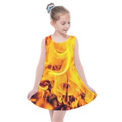 Fire And Flames Kids  Summer Dress by FunnyCow