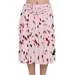 Love Is In The Air Velvet Flared Midi Skirt by FunnyCow