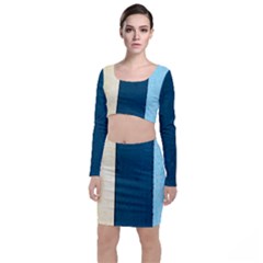 Flat Angle Long Sleeve Crop Top & Bodycon Skirt Set by FunnyCow