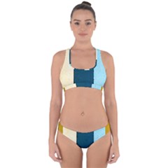 Flat Angle Cross Back Hipster Bikini Set by FunnyCow